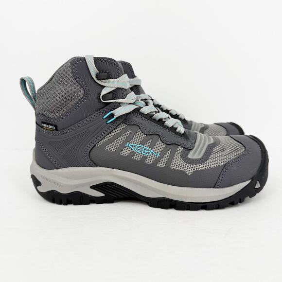 KEEN Womens Utility Reno Mid KBF Work Boot US 7.5 Grey Waterproof Comp Toe NIB - Picture 3 of 14